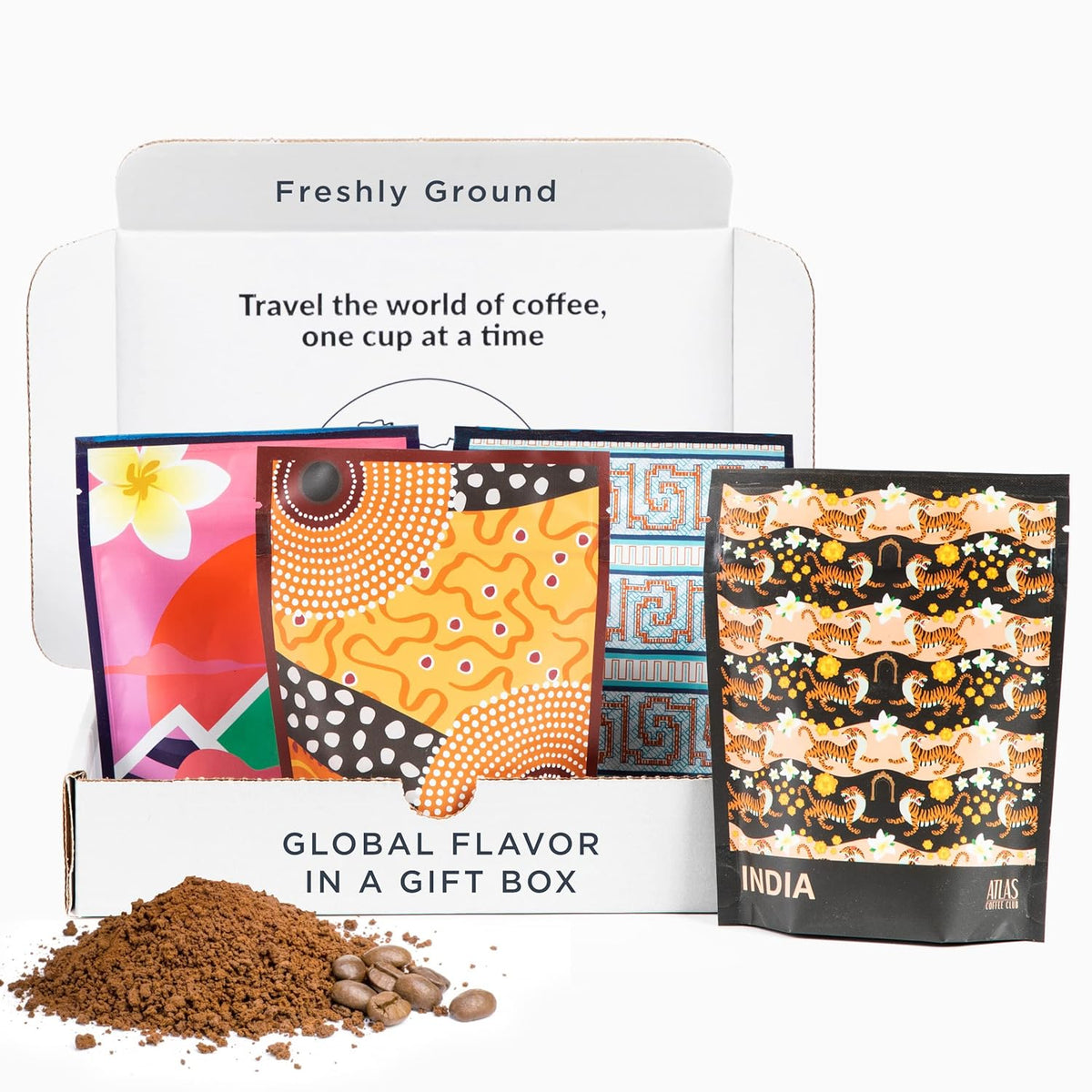 Atlas Coffee Club World of Coffee Discovery Set - Gourmet Coffee Gift Sampler - 4-Pack Variety Box