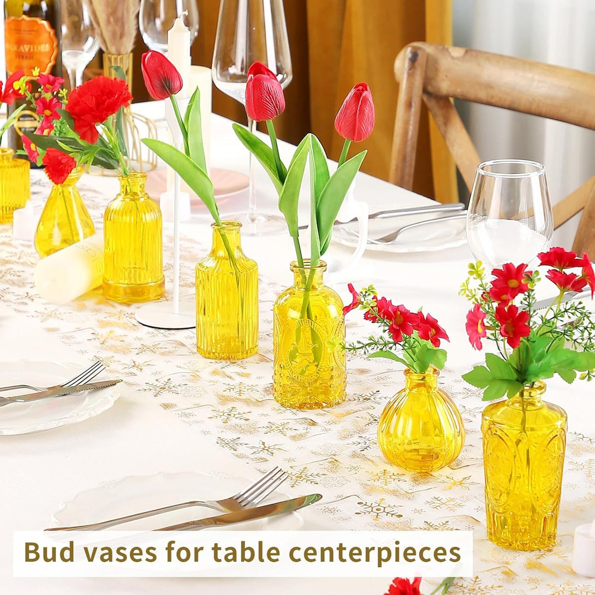 Mini Glass Bud Vases for Wedding & Bridal Shower Centerpieces,Versatile Glass Vases for Home