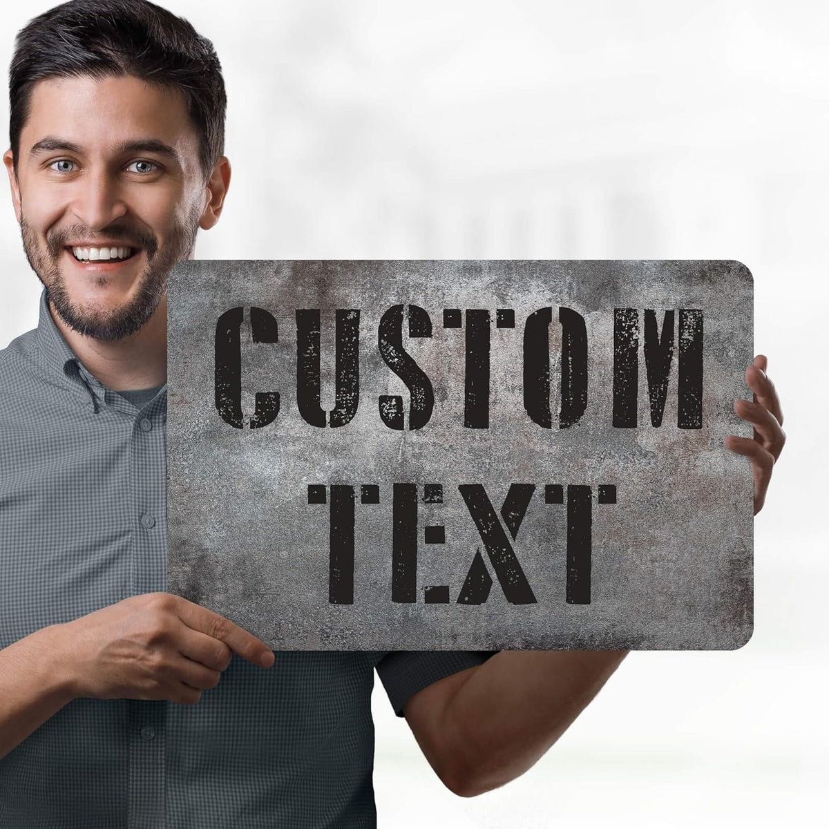 Custom Sign, Custom Street Sign, 11 Font Colors, 13 Font Styles, 4 Hole Options, 22 Sizes, 12x18