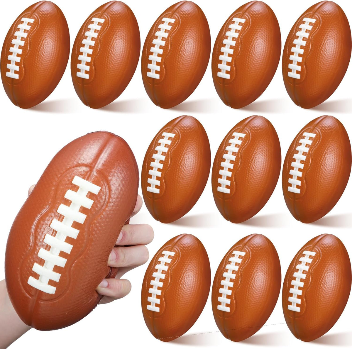 Liliful 12 Pieces Foam Football 6.7 Inch Small Mini Soft Football for Indoor Outdoor Sports Yard