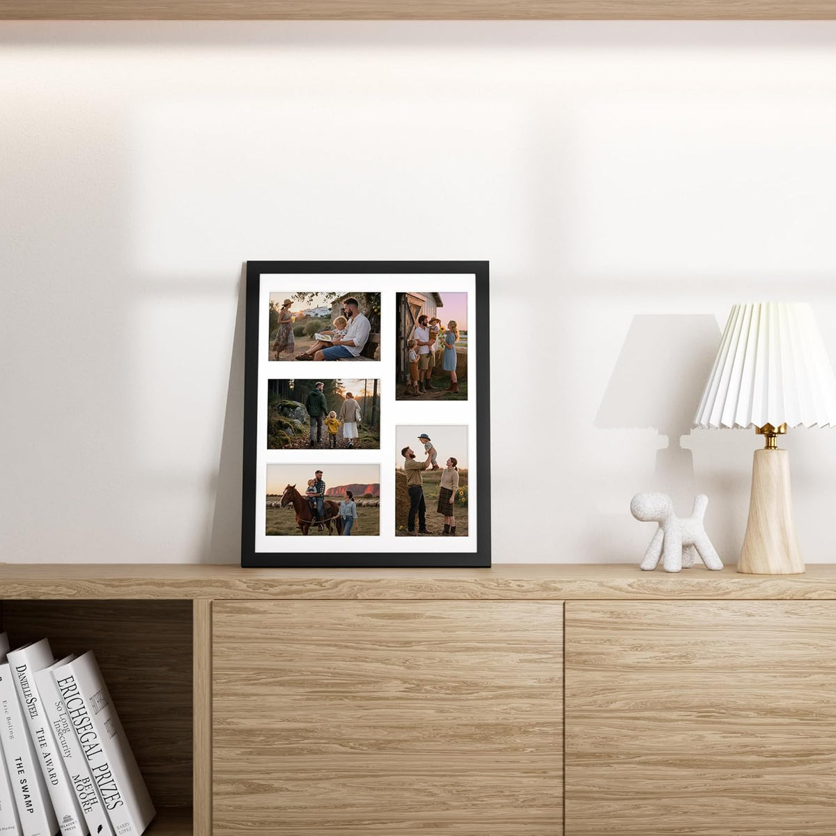 Vittanly 11x14 Collage Picture Frame, Displays 5Pcs 4x6 Pictures with Mat, Picture Frames Collage