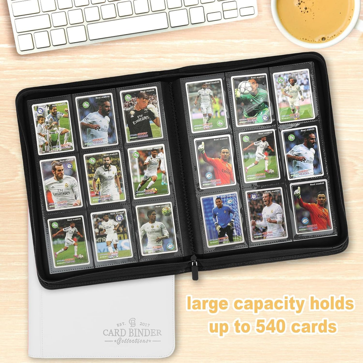 Trading Card Binder, Card Collection Binder Album Folder with 540 Side Loading Pockets, 9 Pocket