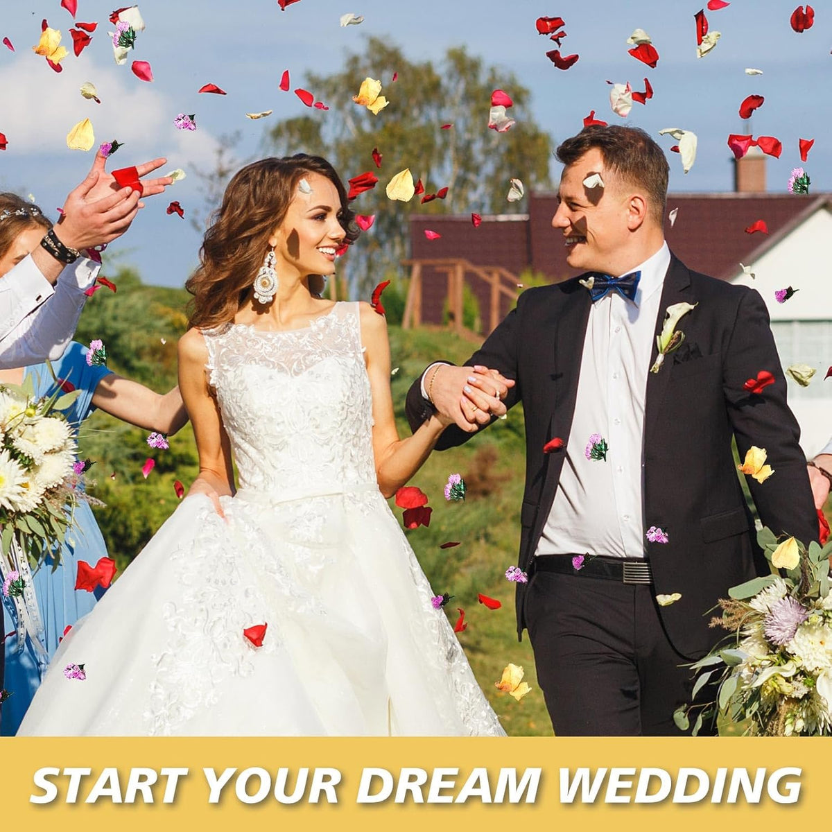 20+ Cups Real Dried Flower Petals, Biodegradable Wedding Flower Confetti, Mix Rose Petals and