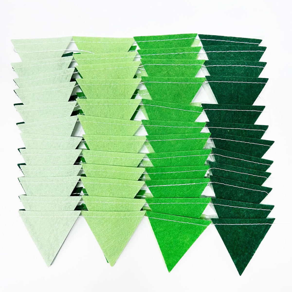 Green Party Decorations Ombre Green Felt Hanging Triangle Mini Bunting Pennant Banner Flag for