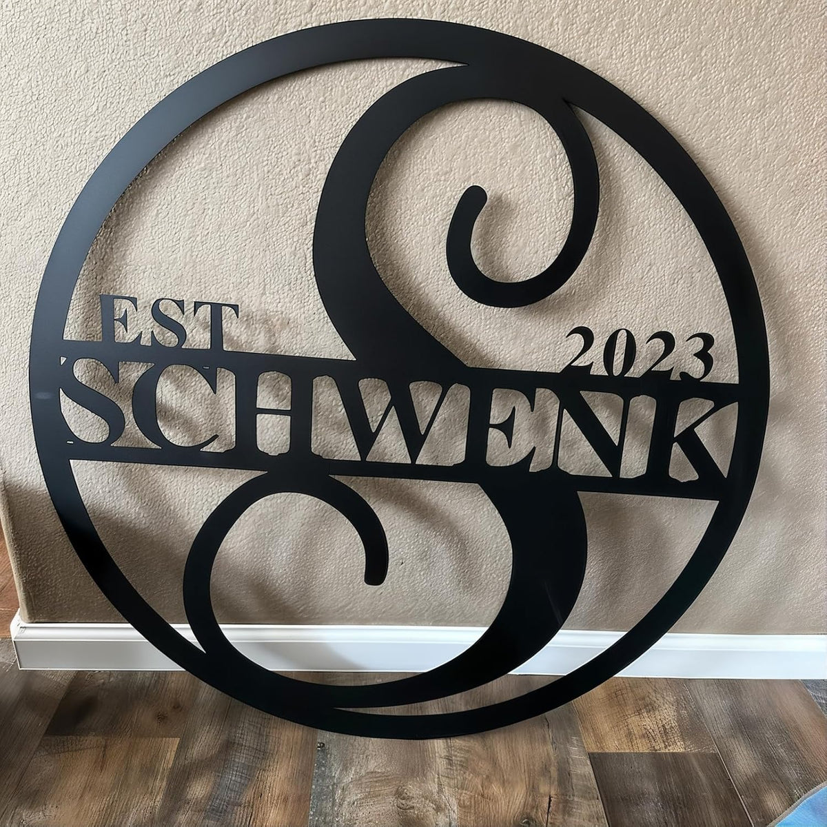 Personalized Metal Name Signs, Split Letter Monogram Wall Decor, Custom Last Name Sign, Family Name