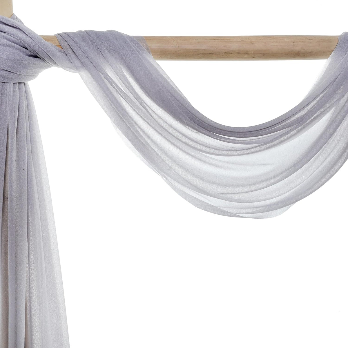 VDS Pack of 2 Panel (30 Inch X 30 Feet) Wedding Arch Draping Fabric Sheer Chiffon Fabric Drapery