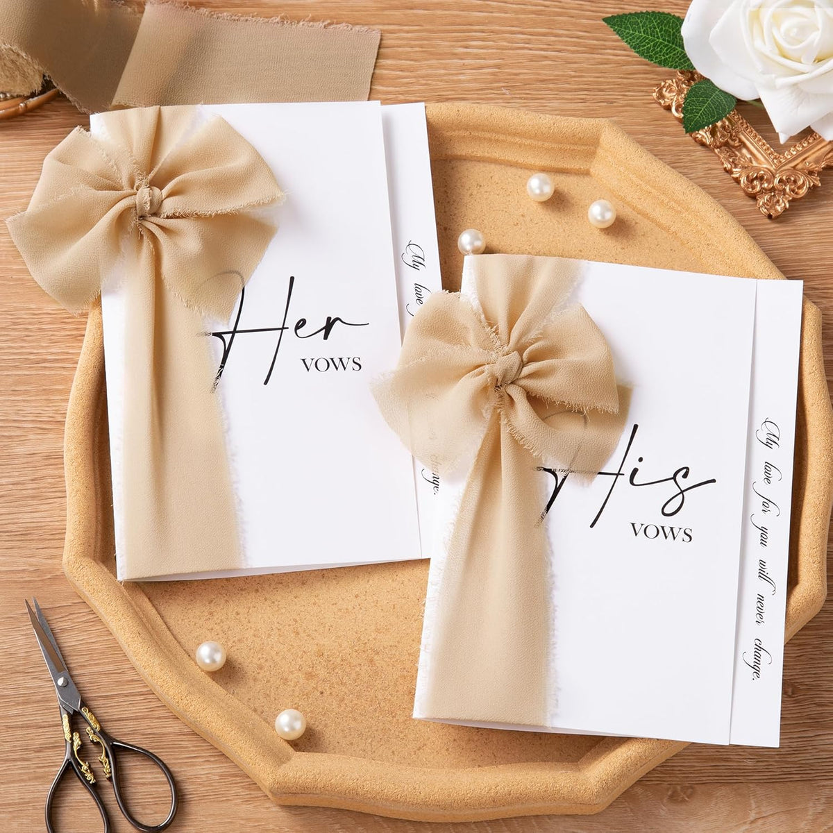 DORIS HOME Nude Chiffon Ribbon for Flower Bouquet, 2" x21Yd Fabric Ribbon for Gift Wrapping