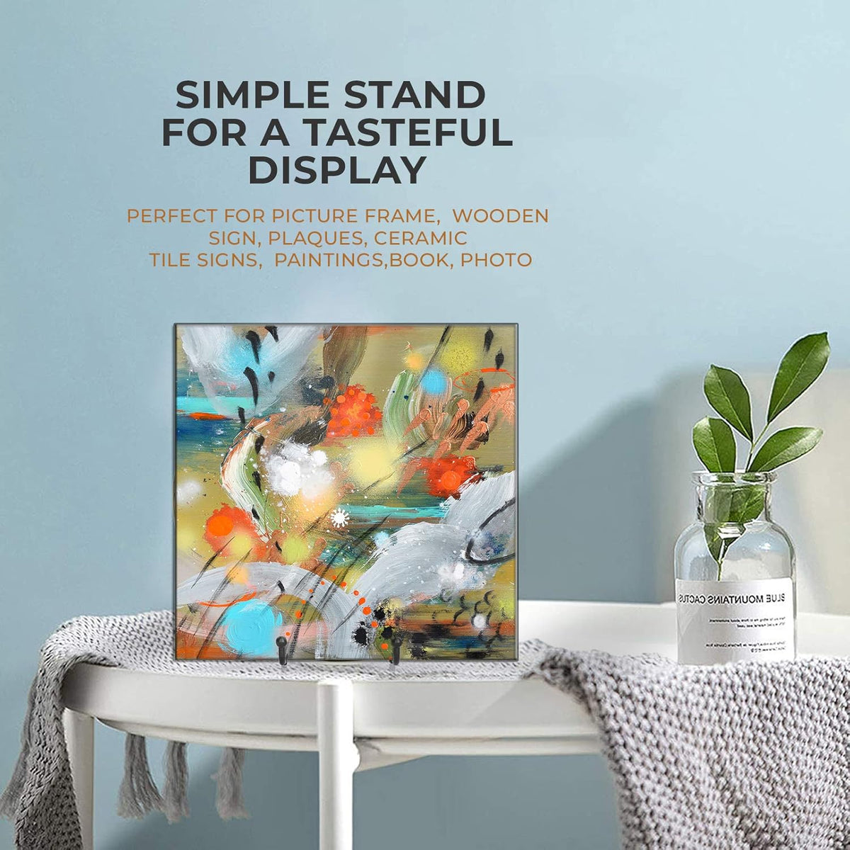 TR-LIFE Plate Stands for Display - 4.5 Inch Plate Holder Display Stand + Metal Frame Holder Stand