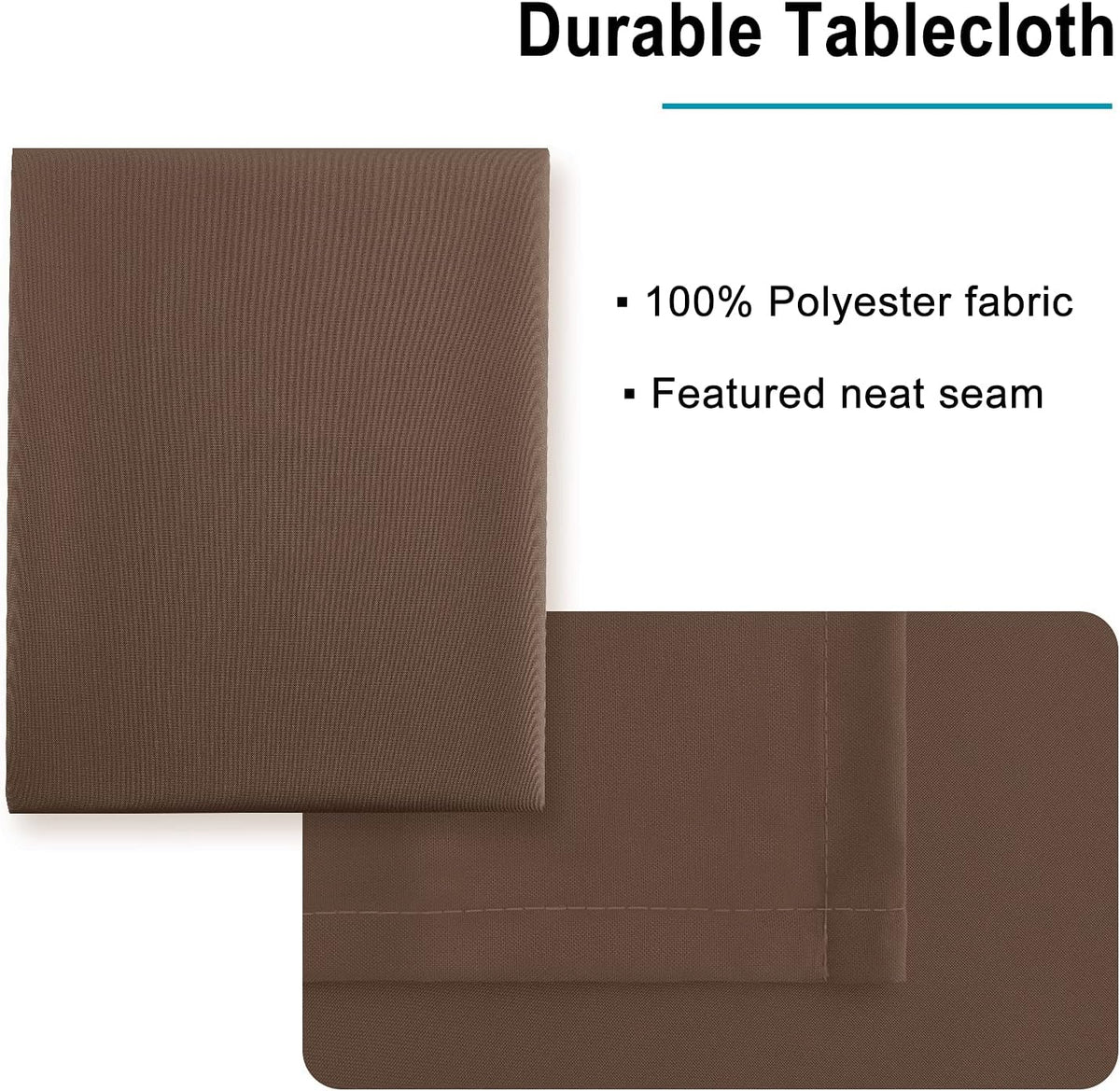 Hiasan Tan Rectangle Tablecloth - Waterproof Washable Polyester Fabric Table Cloth for Buffect