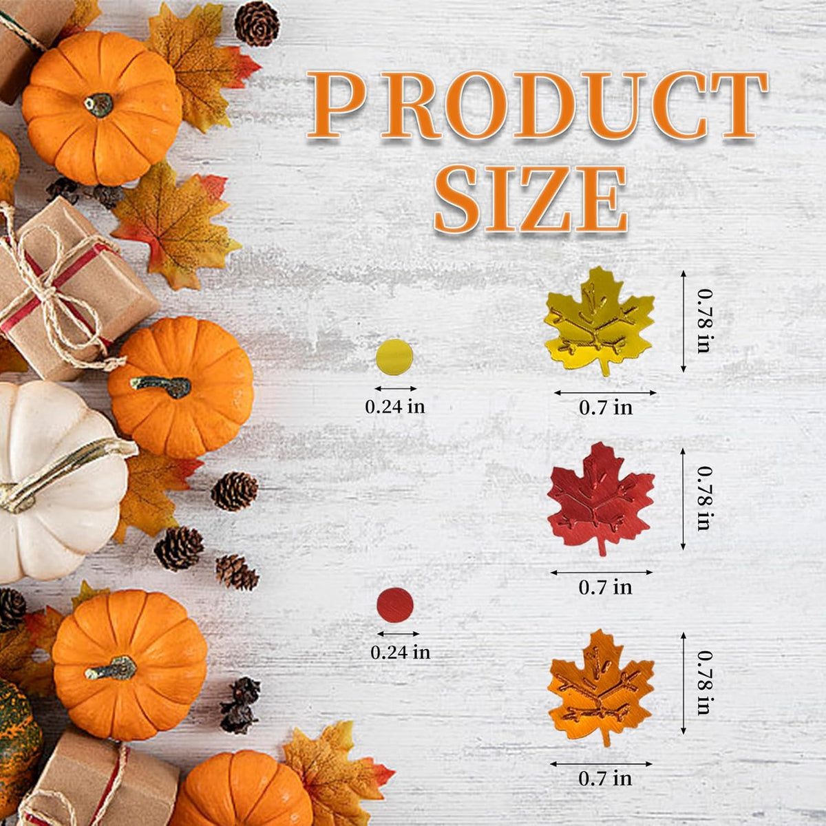 1500 Pcs Autumn Fall Table Confetti, Maple Leaf Decor Harvest Thanksgiving Table Scatters Glitter