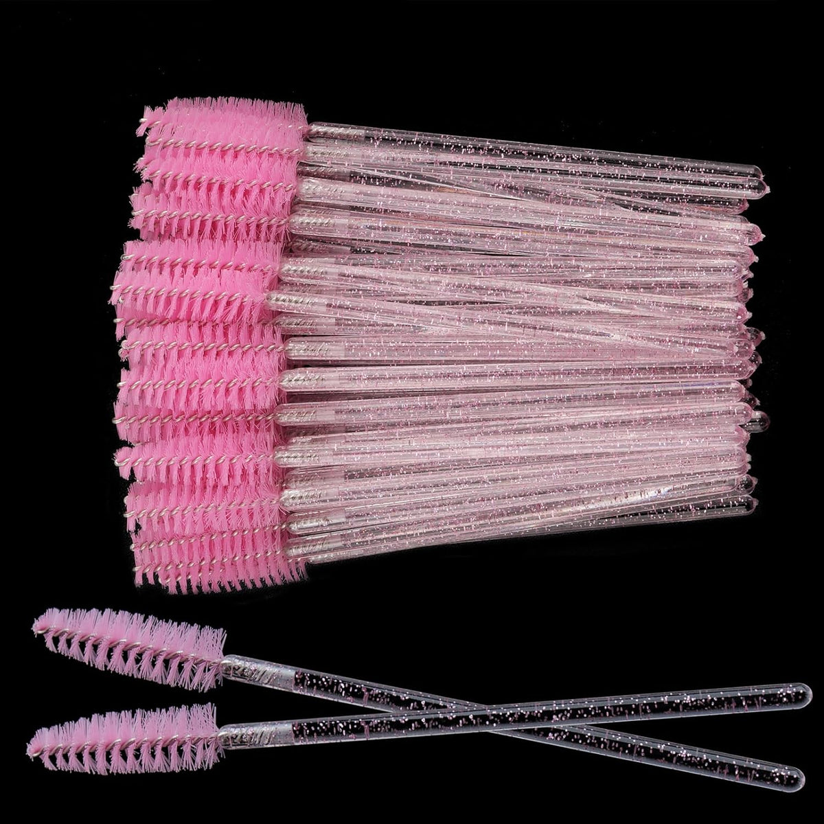 300PCS Disposable Mascara Wands Spoolie Brush Crystal Eyebrow Brushes Eyelash Extension Applicator