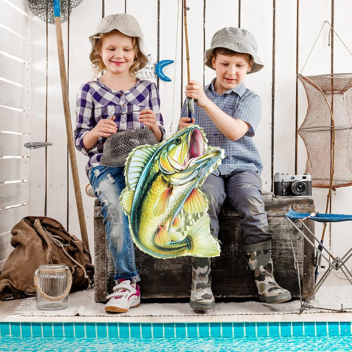 WERNNSAI Fish Piñata - Fishing Game Pinata Ocean Pinata Under the Sea for Boy Adult Party