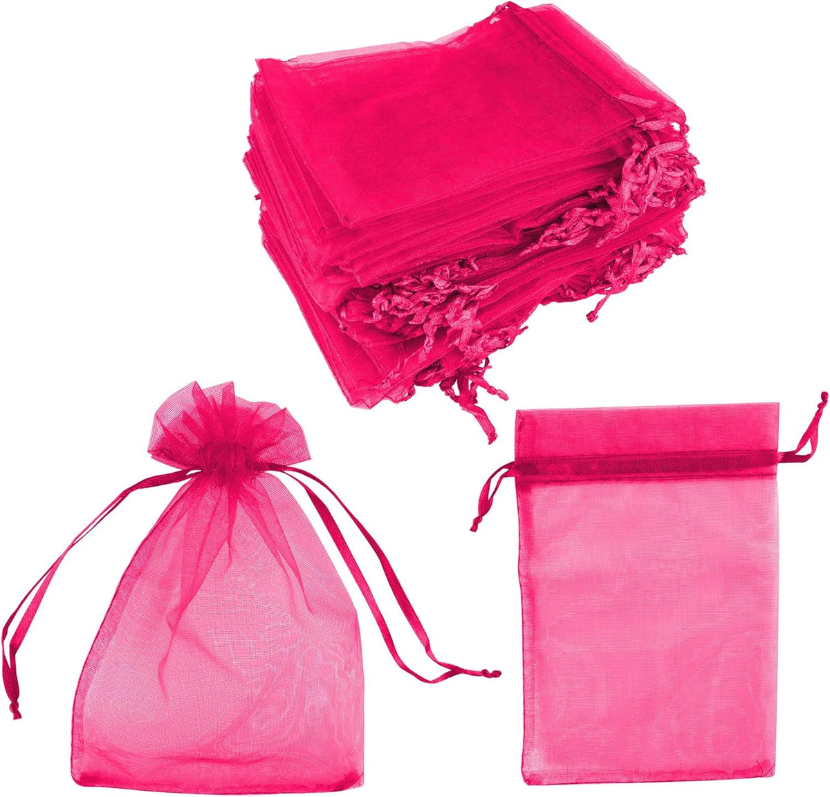 Super Z Outlet 100 Pack 5x7 Inch Mini Sheer Drawstring Organza Transparent Bags Jewelry Sack