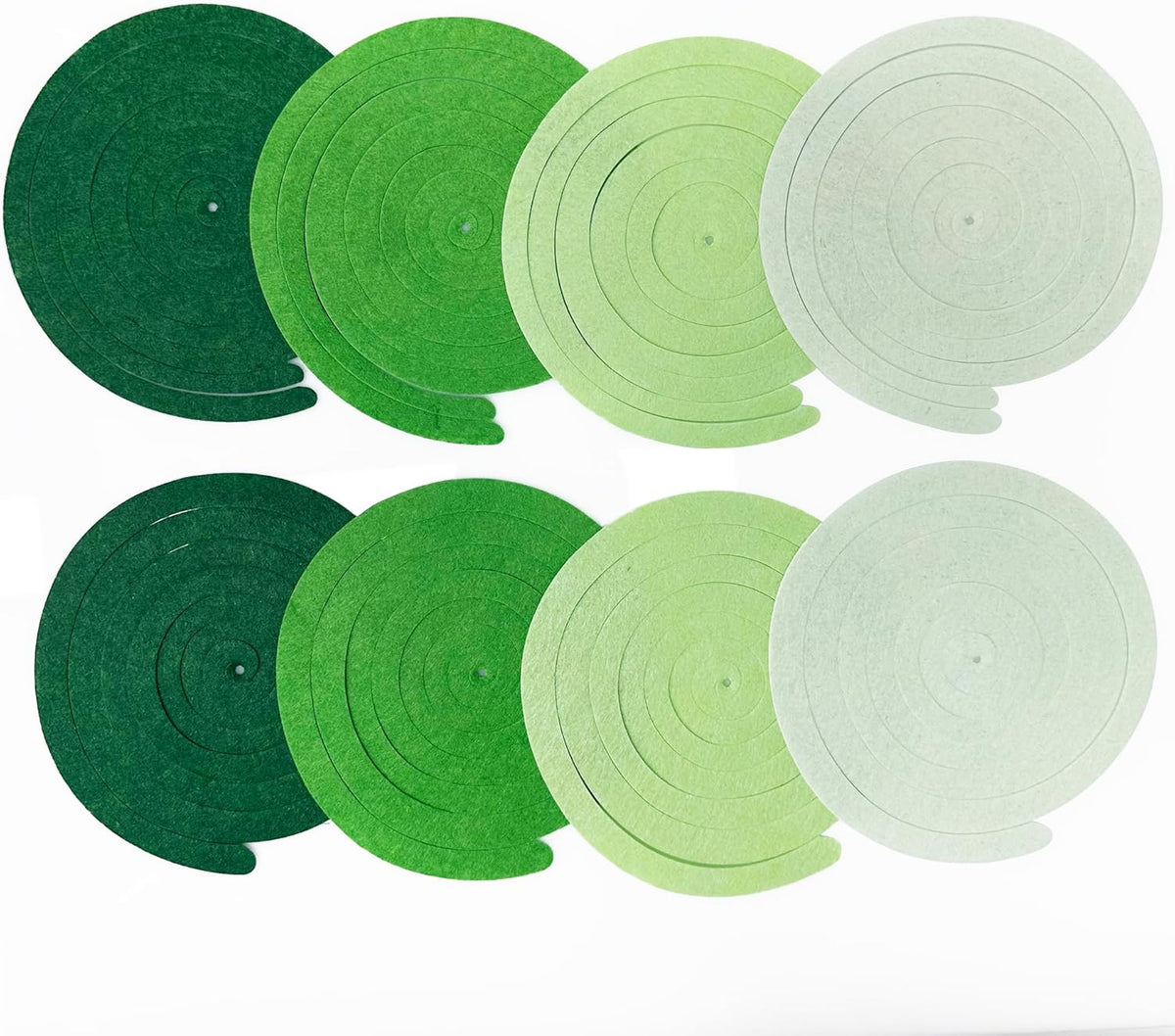 36Pcs Green Hanging Swirl Decorations Ombre Green Felt Swirl Streamer Spiral Ceiling Garland for