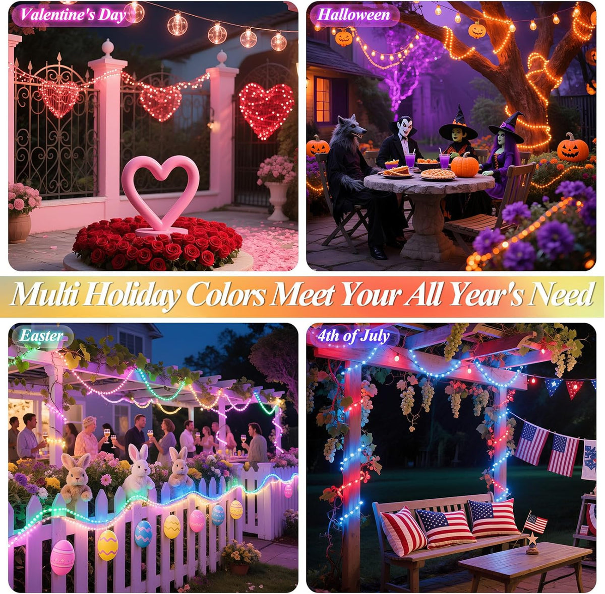 300 LED Fairy Lights Color Changing, 98 FT 35 Colors String Lights with Remote, 17 Single Color &