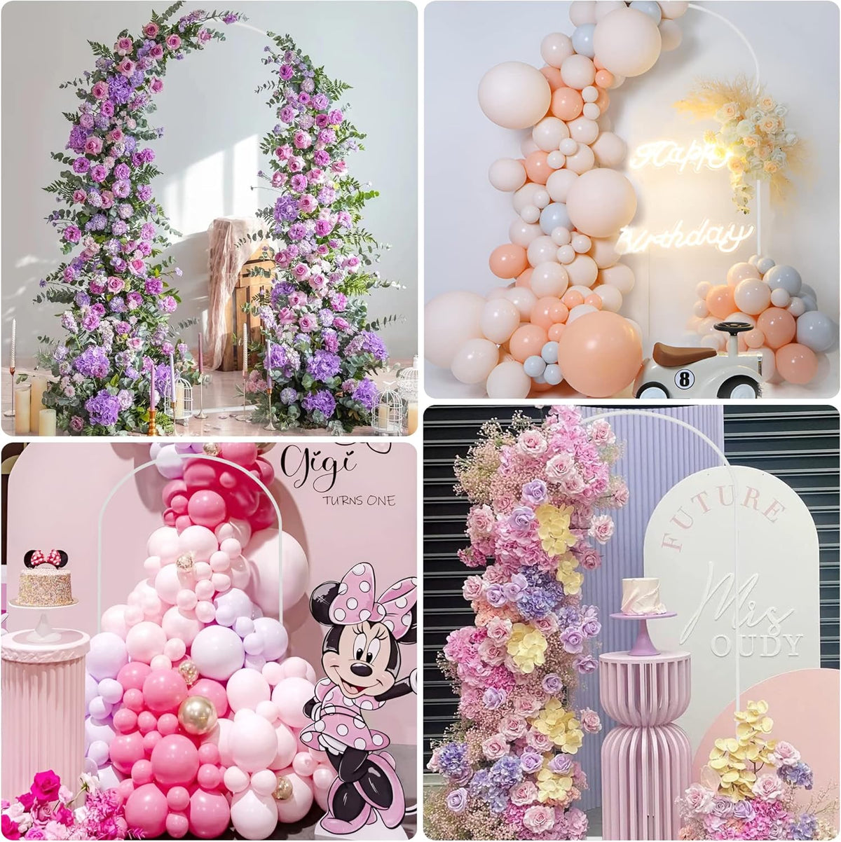 Wokceer Wedding Arch Backdrop Stand 7.2 FT White Metal Chiara Backdrop Stand for Wedding Ceremony