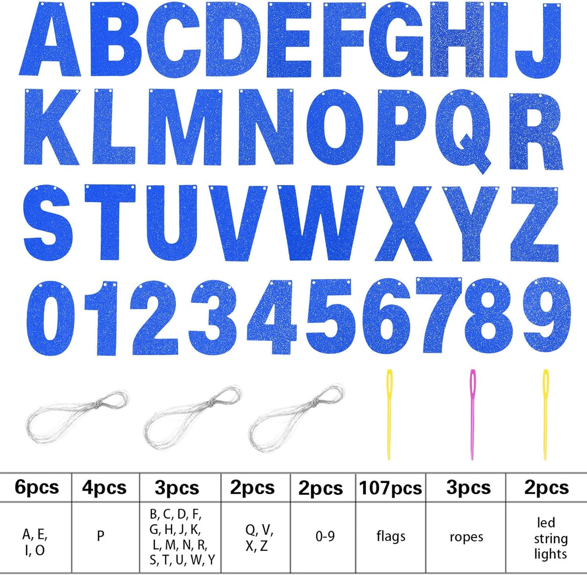 TaoBary 112 Pcs DIY Letter Custom Banner Glitter Customizable Banner Kit Including 107 Letters and