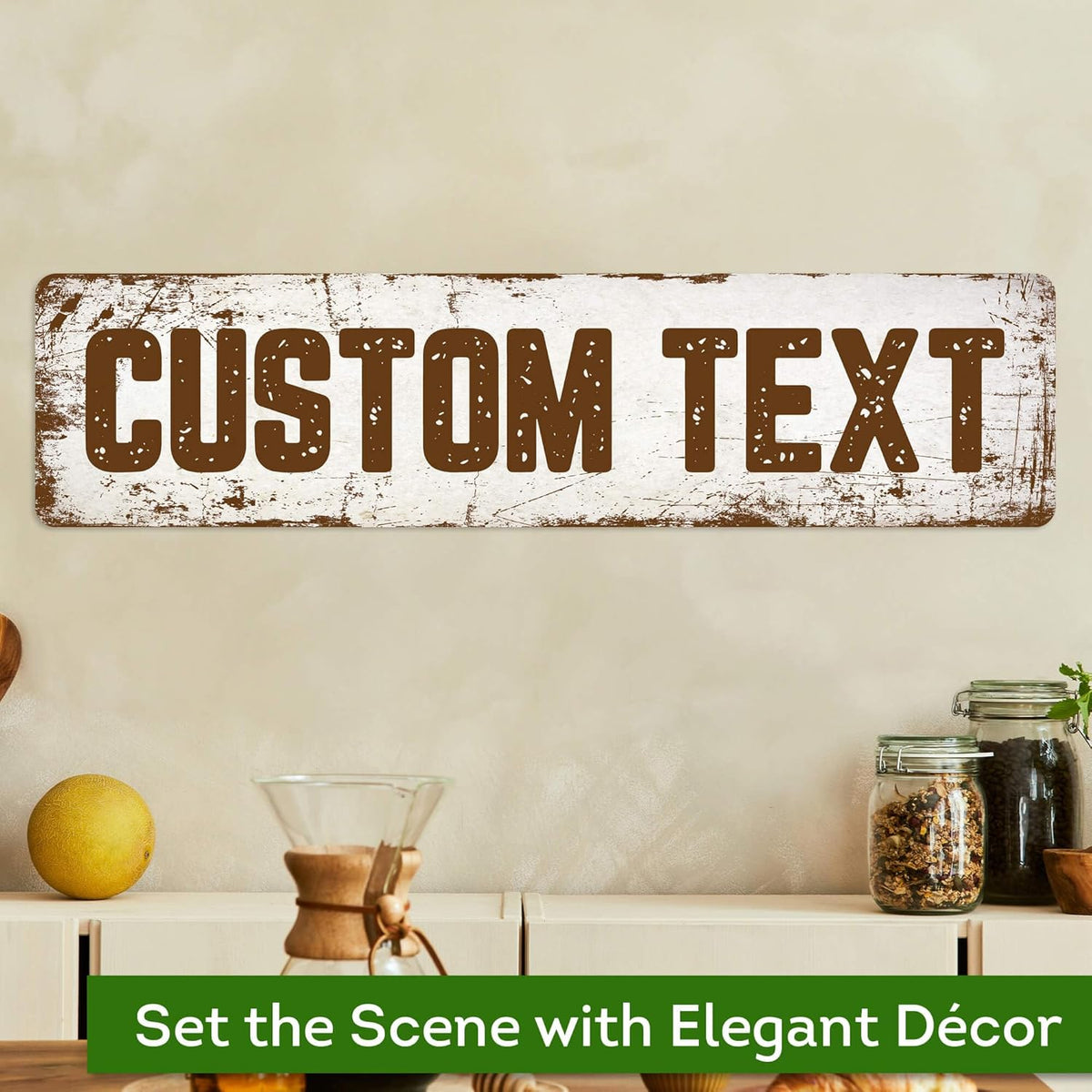 Custom Sign, Custom Street Sign, 11 Font Colors, 13 Font Styles, 4 Hole Options, 22 Sizes, 6x24