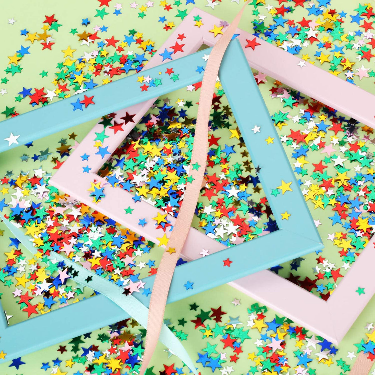 Hestya 60g Star Confetti Glitter Table Confetti Metallic Foil Stars for Party Wedding Festival