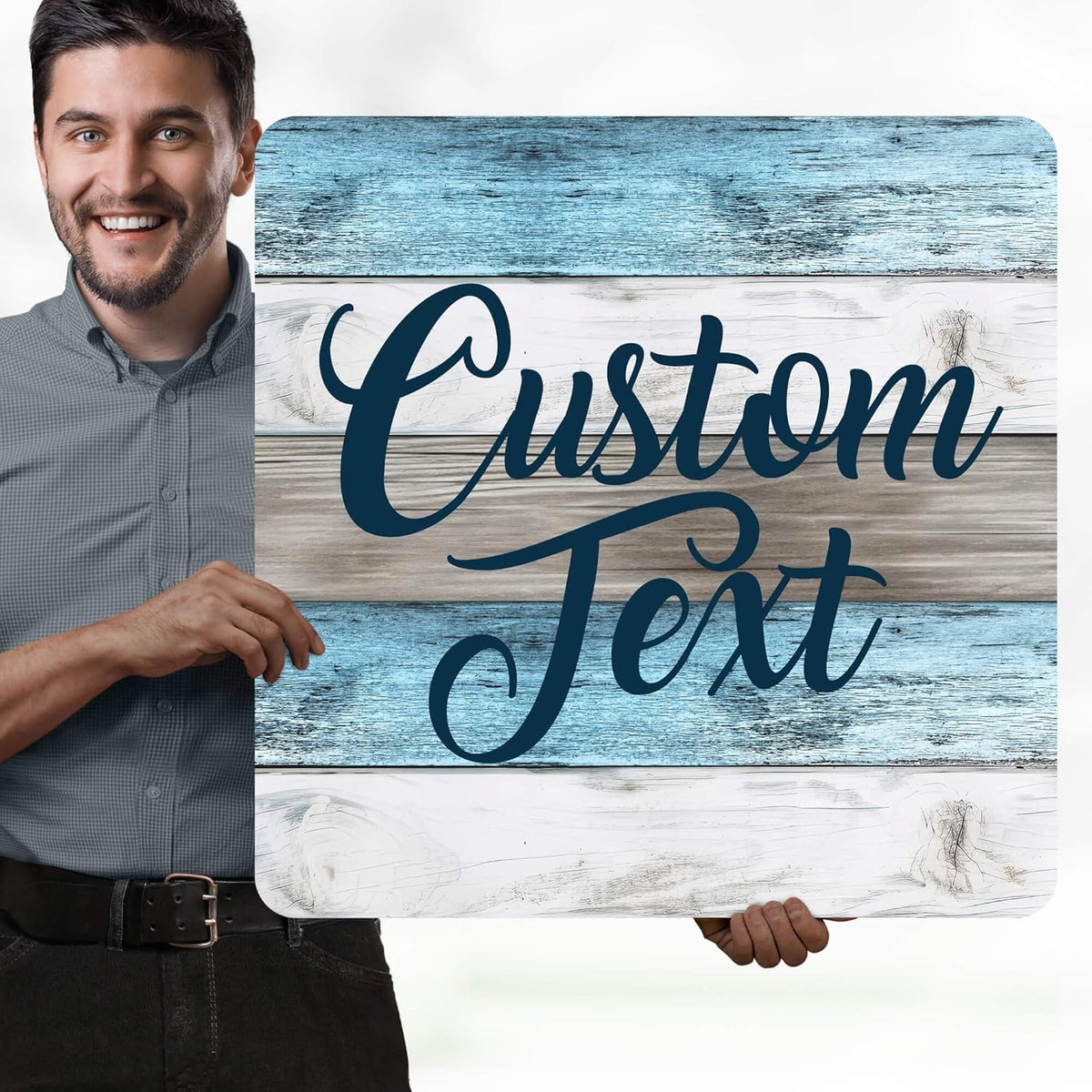Custom Sign, Custom Street Sign, 11 Font Colors, 13 Font Styles, 4 Hole Options, 22 Sizes, 24x24