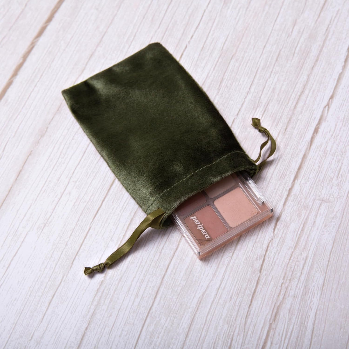 QIANF 12pcs Moss Green Velvet Drawstring Bags 4x6 inches Glossy Small Velvet Cloth Gift Bags