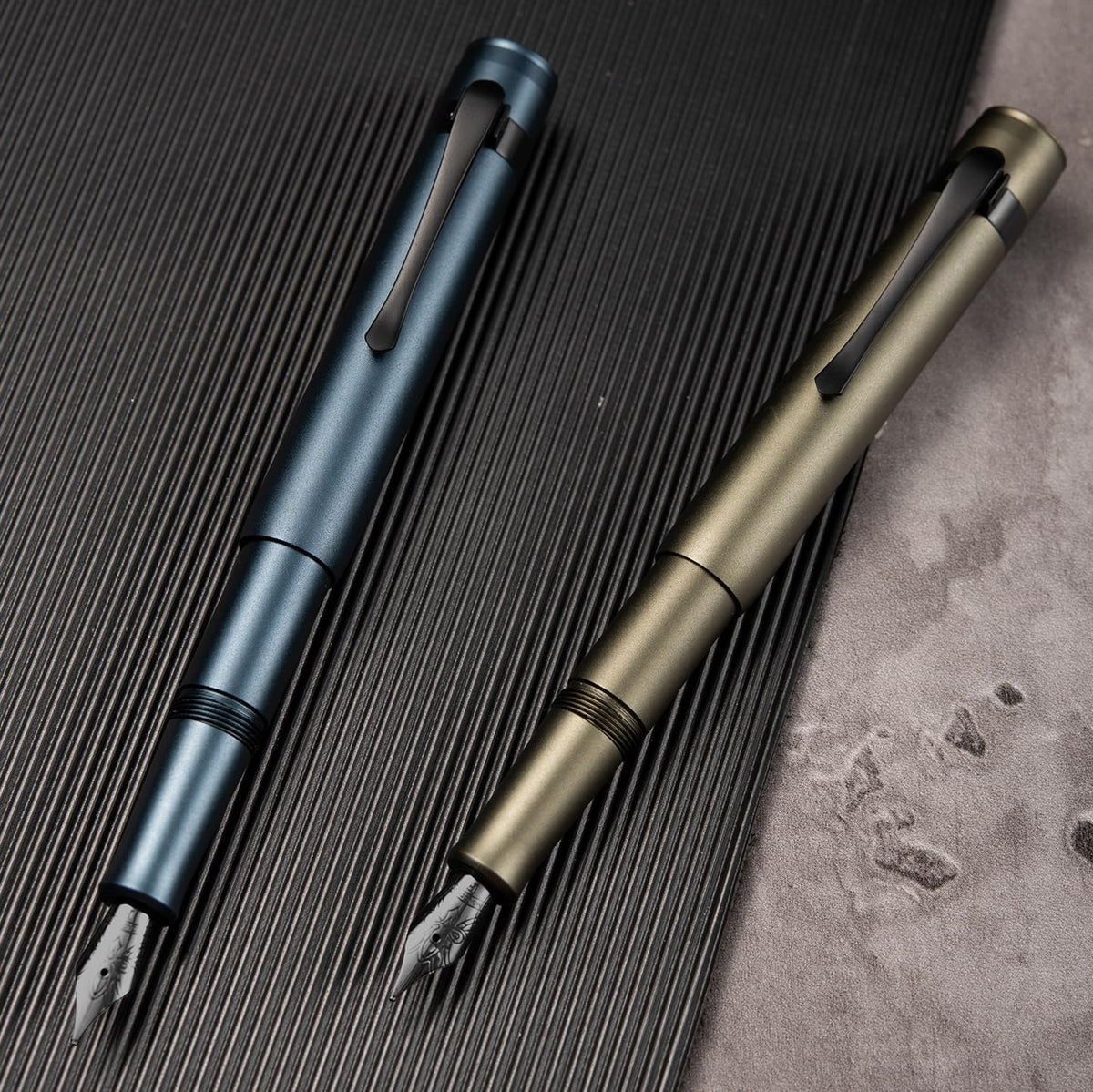 Hongdian M2 Black Forest Mini Fountain Pen, Extra Fine Soft Nib & Sleek Shape Aluminium Short