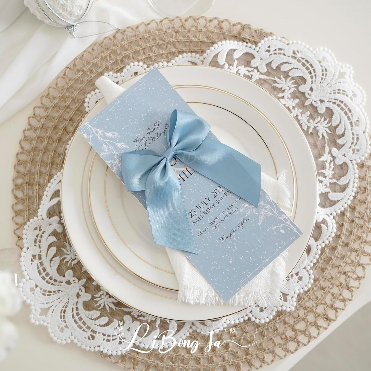 4.5" Satin Ribbon Dusty Blue Bows for Gift Wrapping, Twist Tie Bows, Cute Bows for Crafts, Party