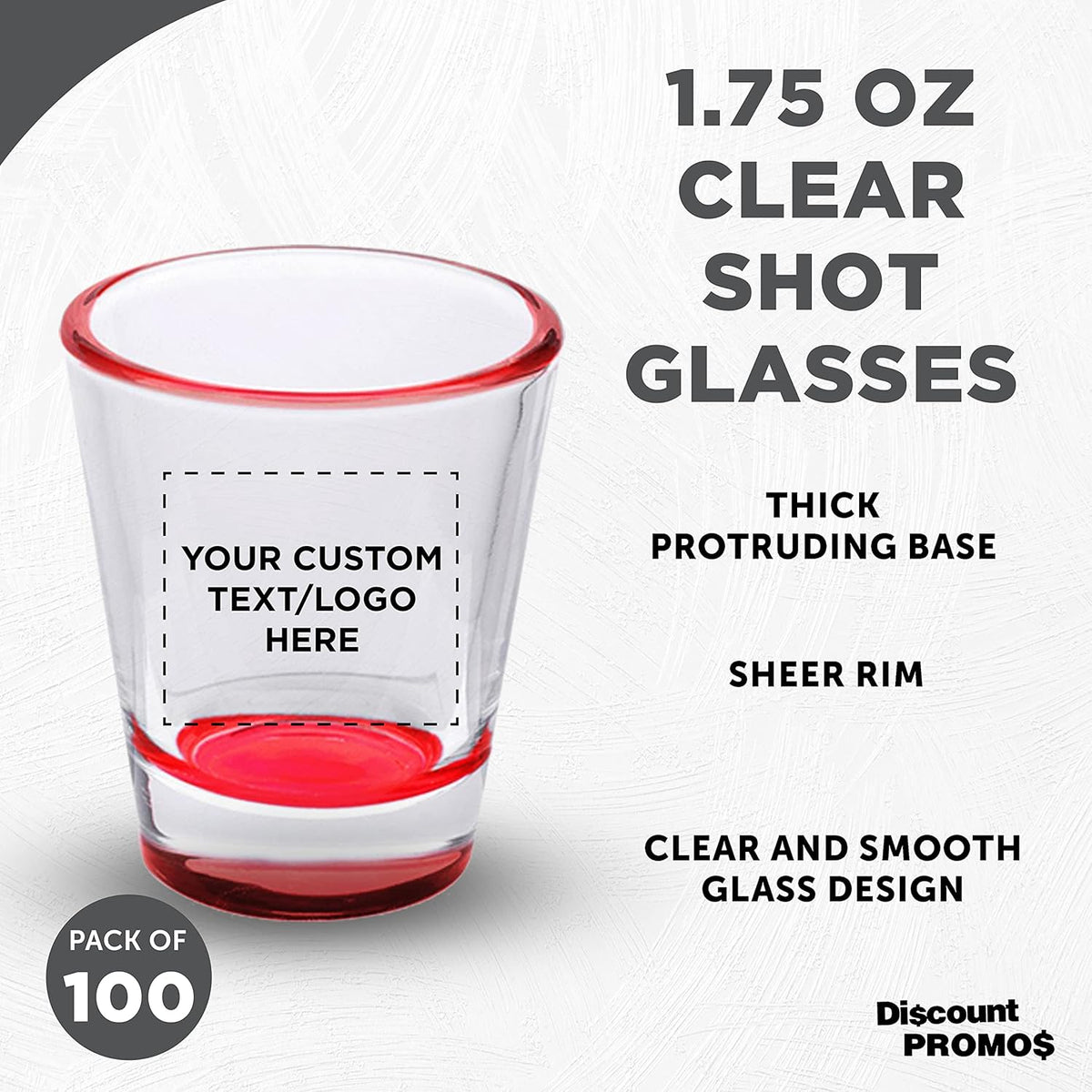 Custom Shot Glasses 1.75 oz. Set of 100, Personalized Bulk Pack - Great for Wedding Favors