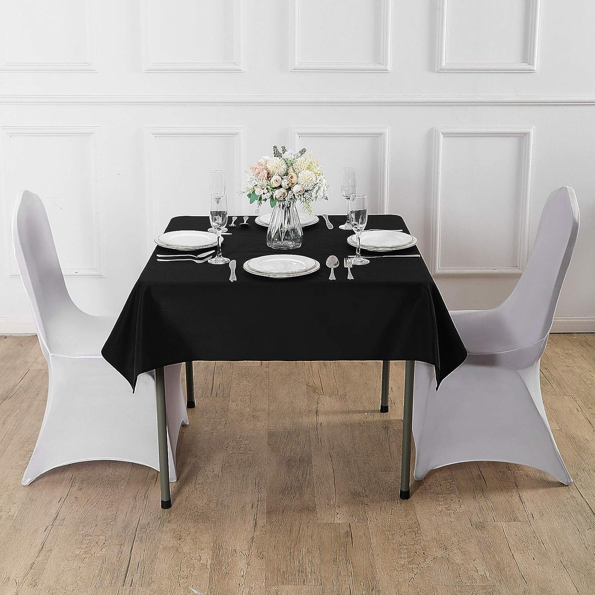 Cupuamon Square Tablecloth 70x70 inch Washable Polyester Fabric Table Cloth for Wedding Party