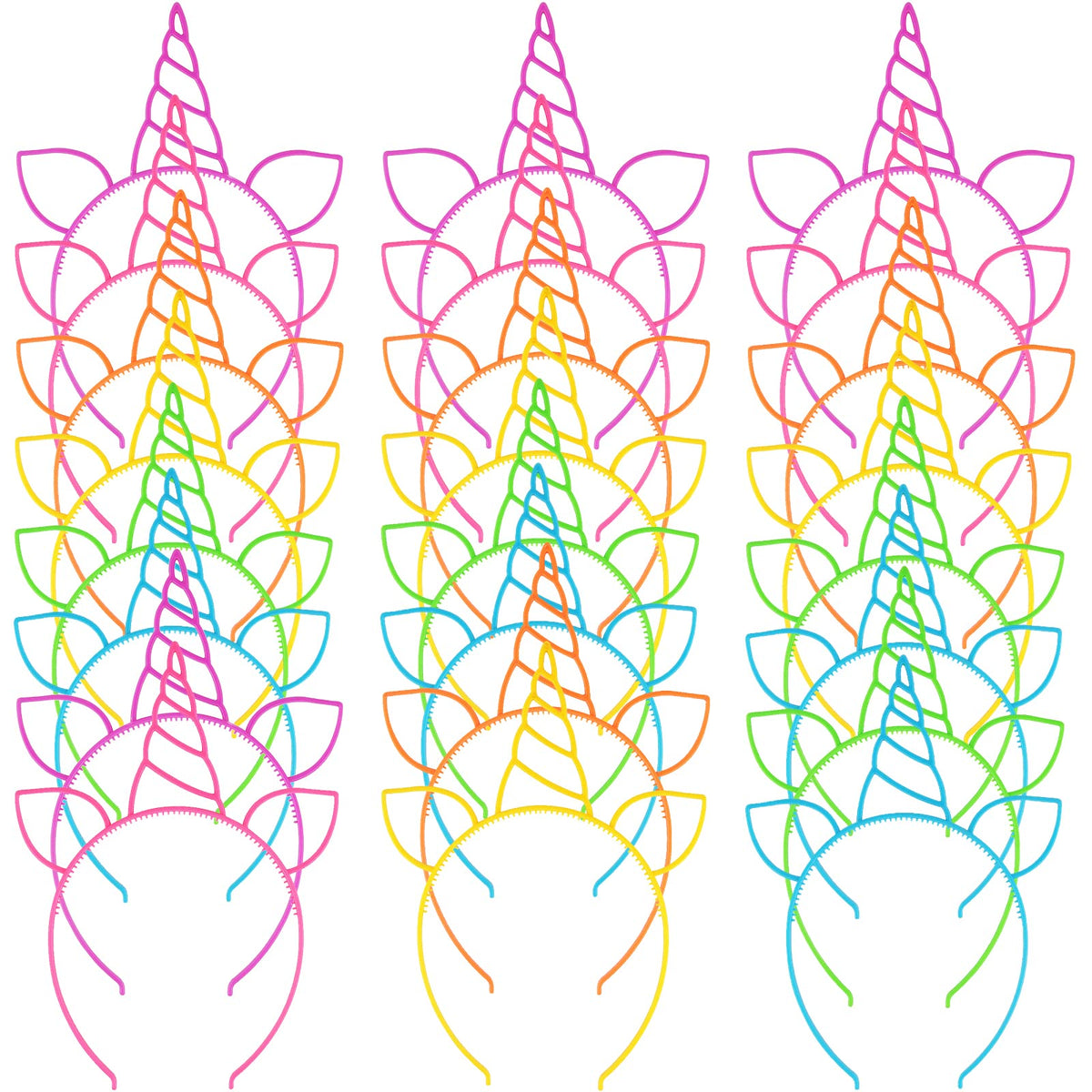 Zddaoole 24 Pcs Unicorn Headbands Unicorn Birthday Party Favors,Plastic Hairbands for