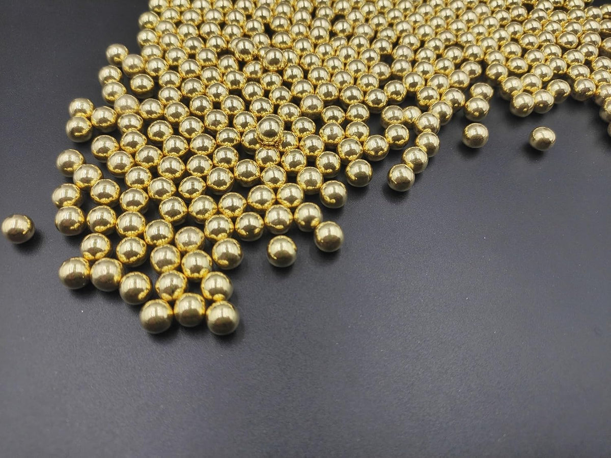 Gold Pearl Sugar Sprinkles 3.53 oz, 7mm Candy Pearls Ideal for Baking, Cake and Cupcake Toppers