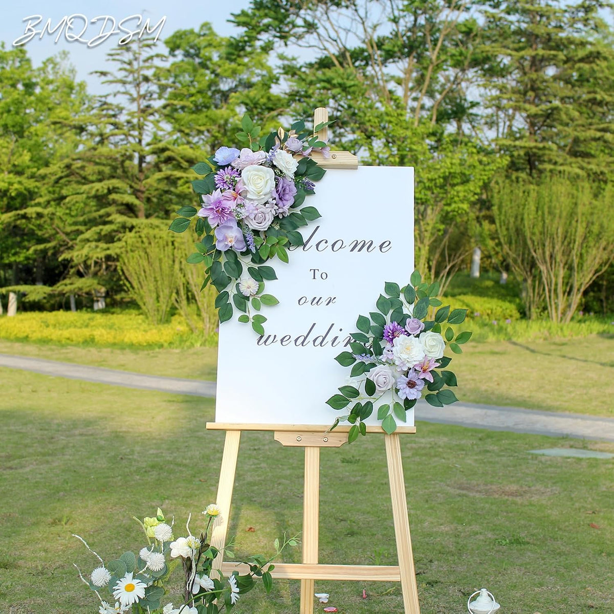 Pack of 2 Artificial Flowers for Backdrop Decoration, Wedding Arch Flowers,Reception Welcome Sign