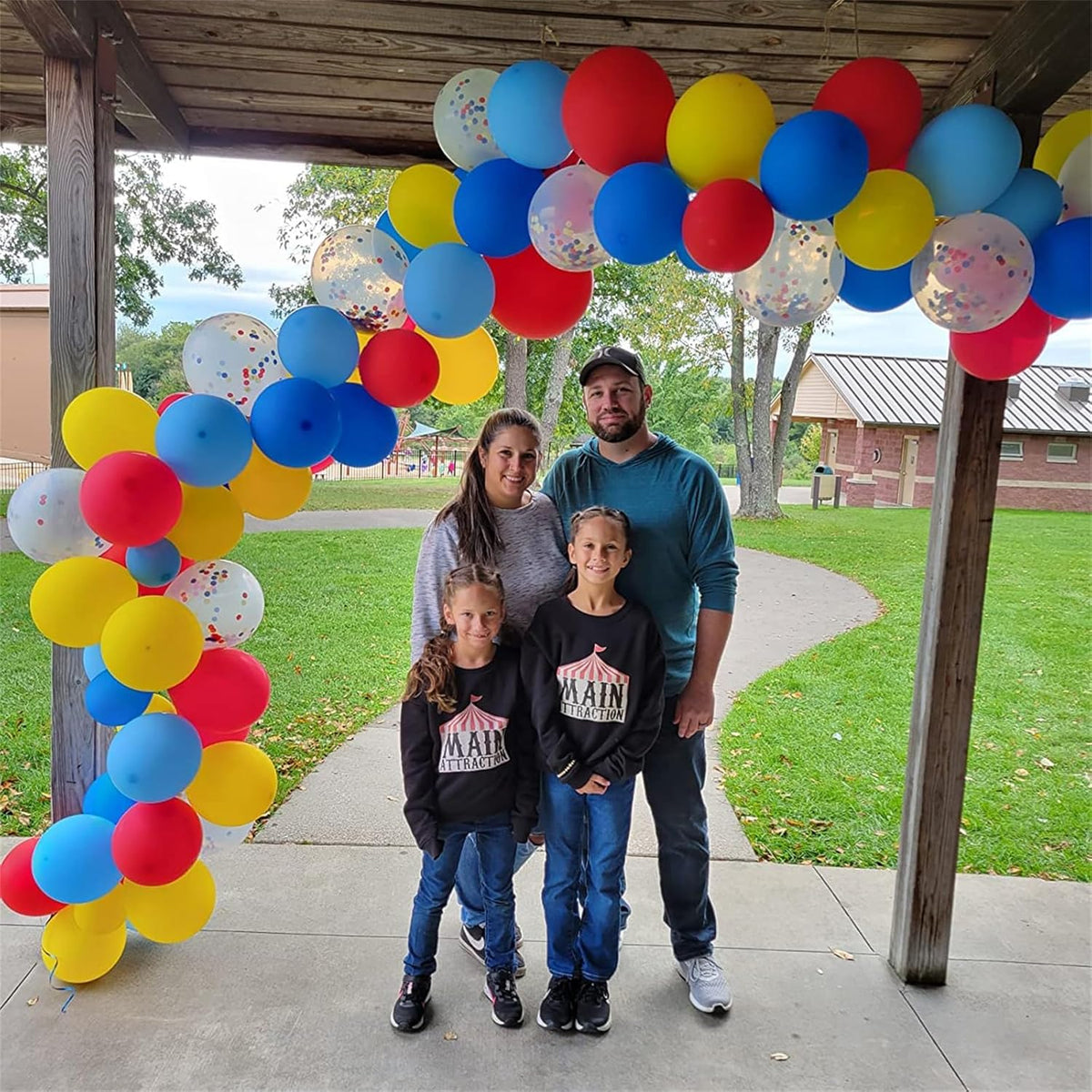 Balloons Red Blue Yellow, 12 Inch Primary Color Helium Balloons with Confetti Latex Balloons