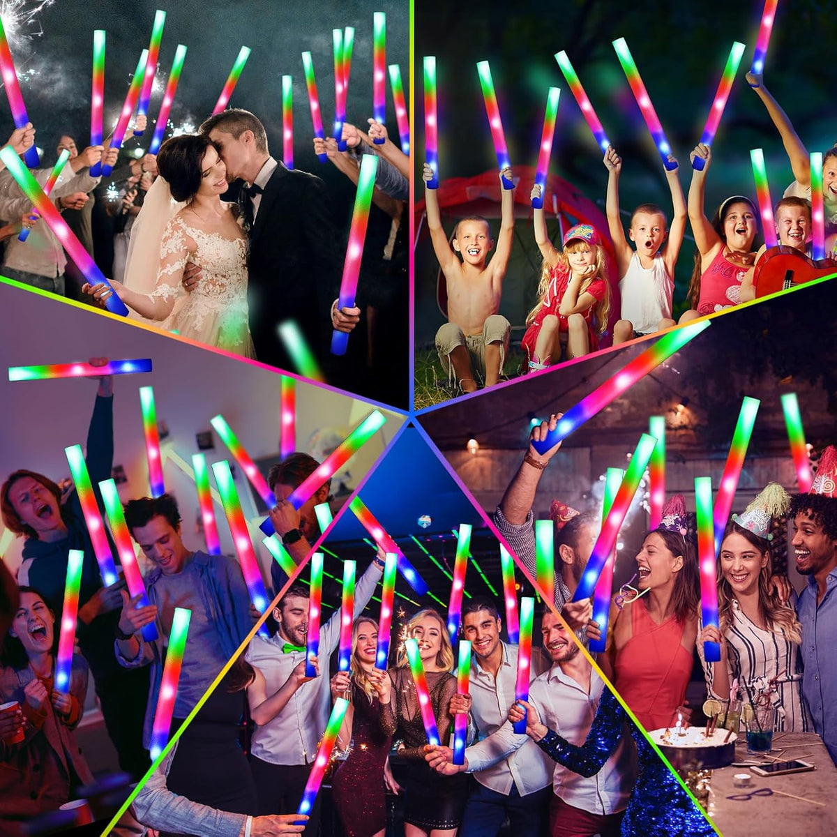 217 PCS Glow Sticks Bulk Party Pack, Foam Glow Sticks, Glow In The Dark Party Supplies, Foam Light