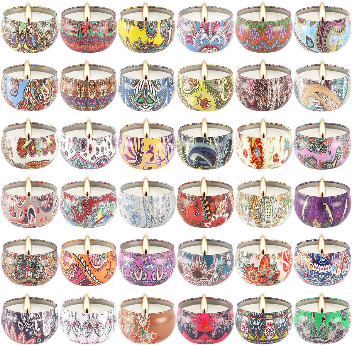 Scented Candles Gifts Set of 36 – 2.5oz Aromatherapy Travel Tin Candles, Relaxing Fragrances for