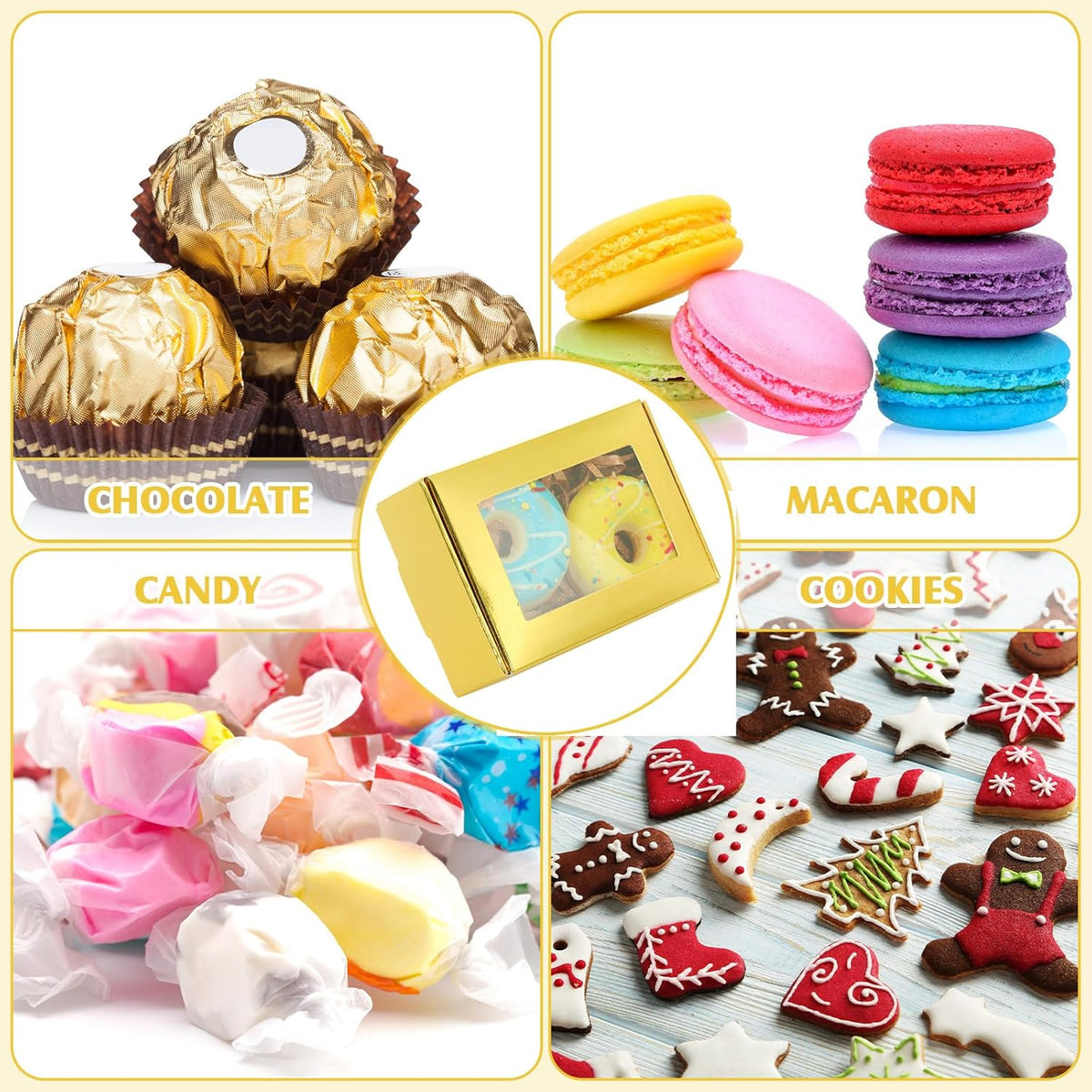 Zonon 30 Pcs Soap Boxes for Homemade Packaging, Mini Kraft Treat Boxes with Window for Bakery Candy