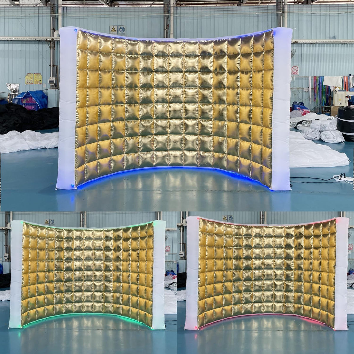 SAYOK Inflatable Photo Booth Wall (Gold, 119' 'x 59''x 91'') Selfie Booth Backdrop, Photo Booth