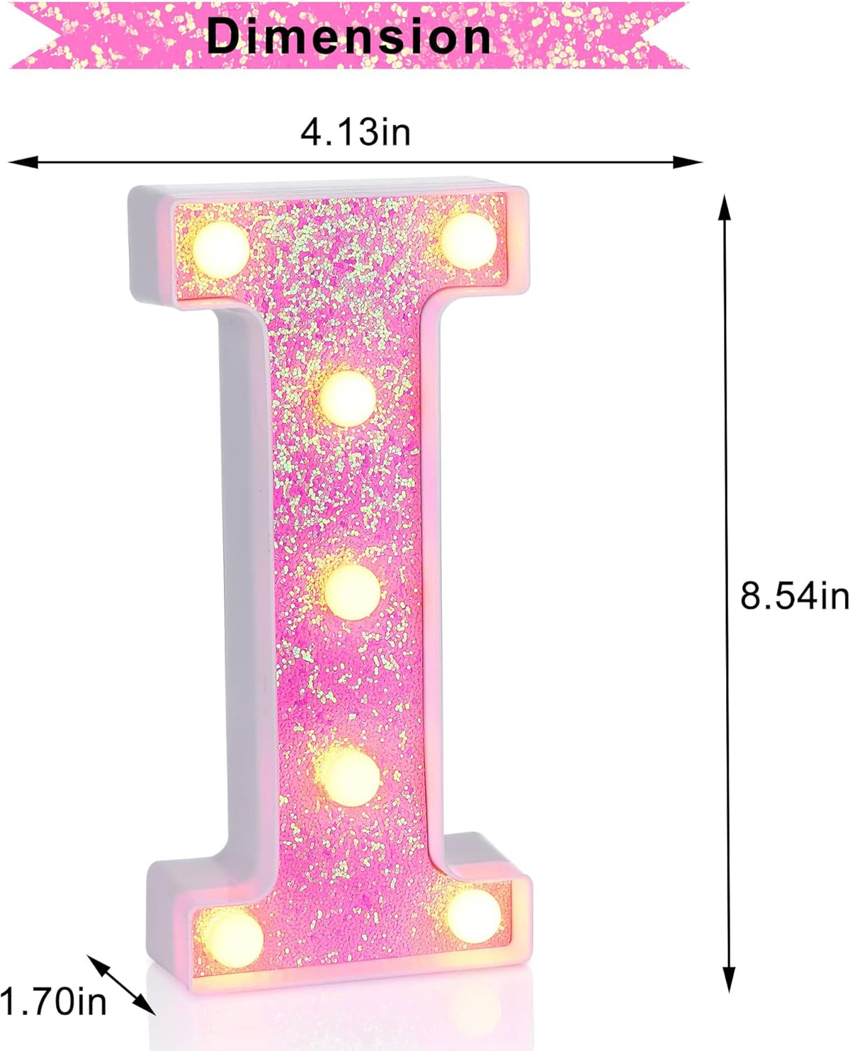 Foaky Pink Light up Letters，Pink Party Decorations,Girls Room Decor,Glitter Light Up