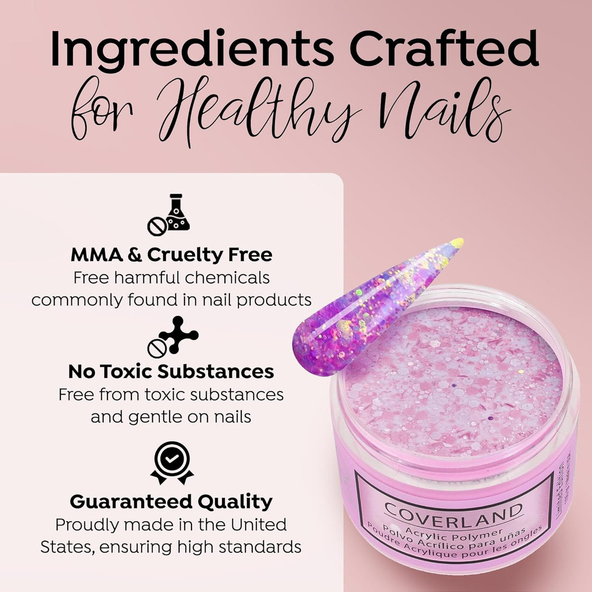 Tones Coverland Acrylic Nail Powder "Fuschia Jewel" - Limited Edition Acrylic Powder for Nail
