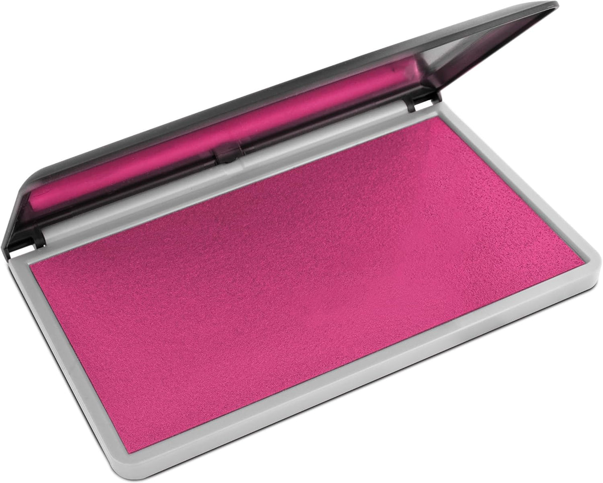 MaxMark Large Premium Pink Ink Stamp Pad - 3.5" x 6.25" - Quality Felt Pad