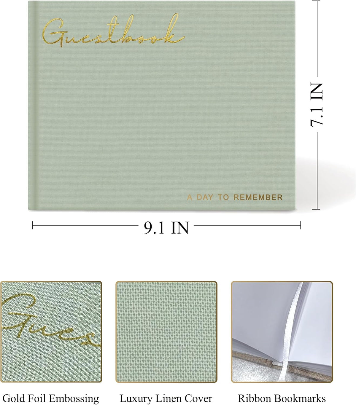 Elegant Linen Wedding Guset Book - Polaroid Guest Book for Wedding Reception,Baby Shower,Bridal