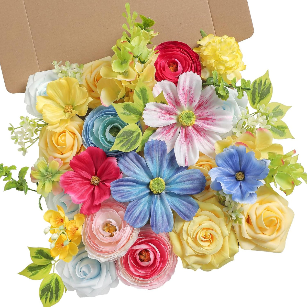 Serra Flora Artificial Flowers Combo Set Faux Flowers Bulk Flower Leaf with Stems for DIY Wedding