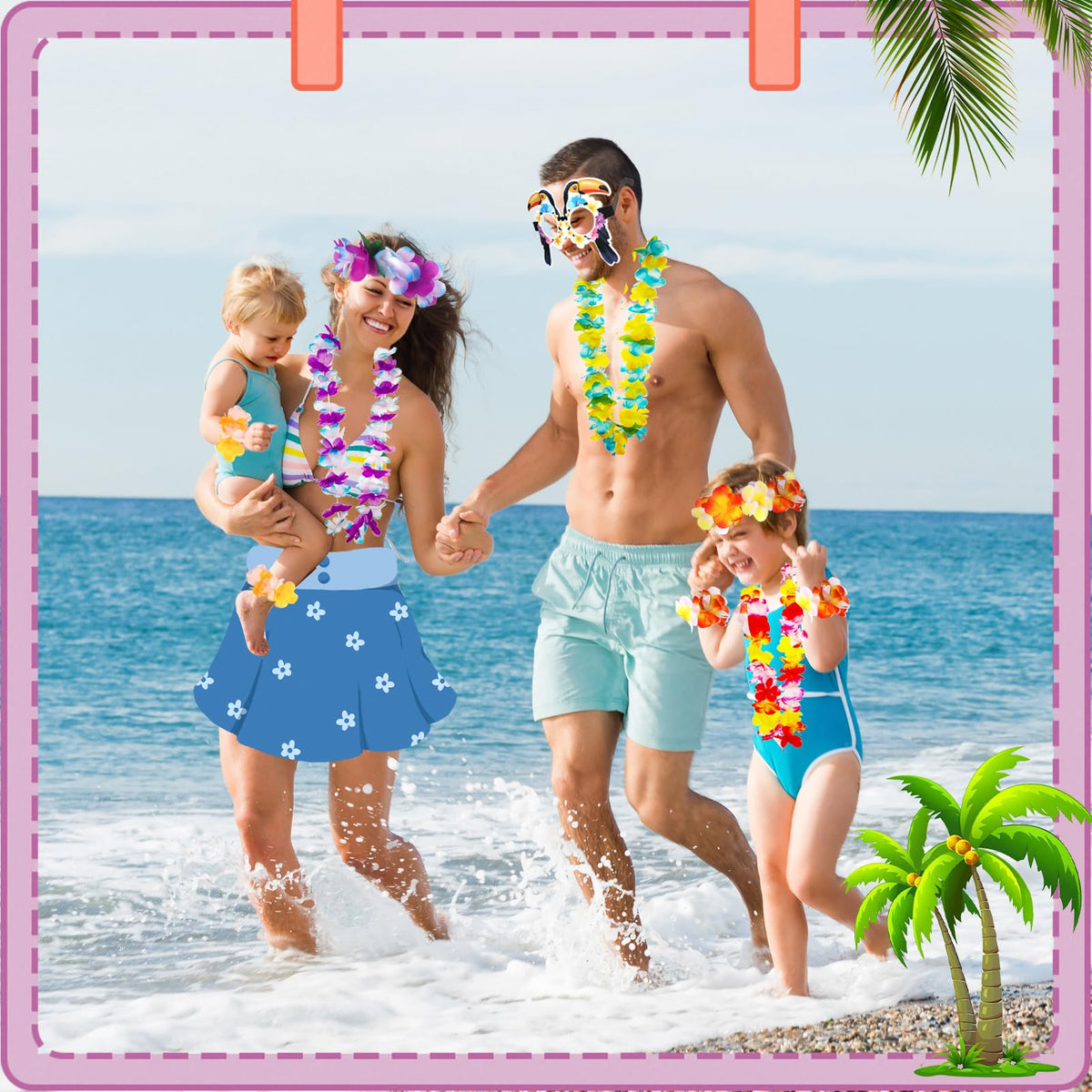 Atonofun 80 PCS Leis for Luau Party Decorations- Hawaiian Leis Bulk, Luau Party Glasses, Colorful