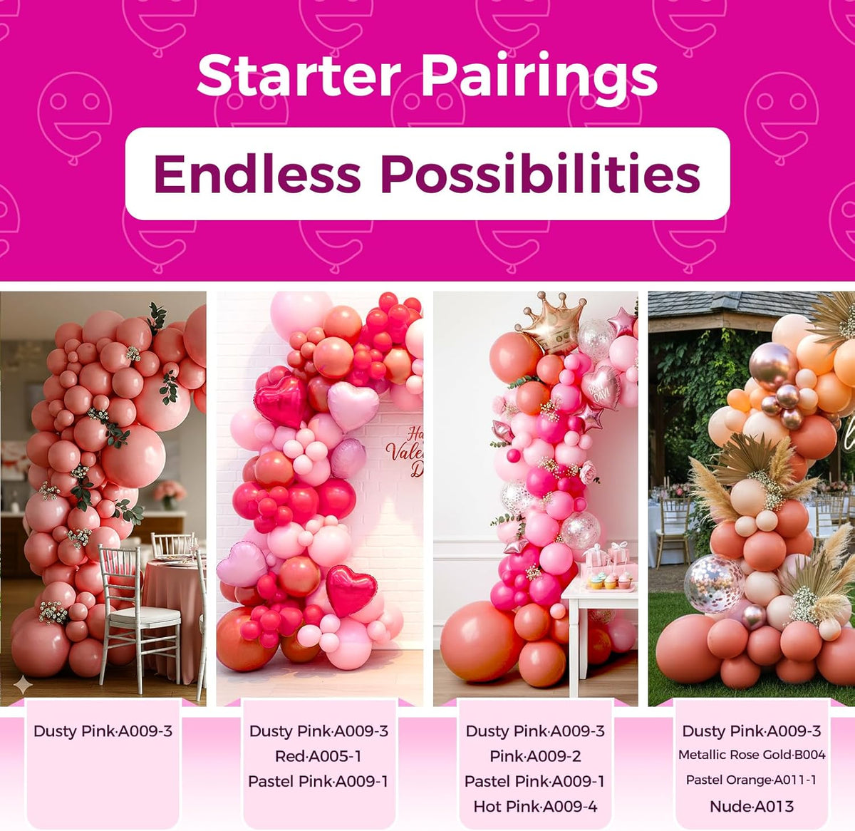 Bezente Dusty Pink Latex Party Balloons - 100 Pack 12 inch Round Helium Blush Pink Rose Pink