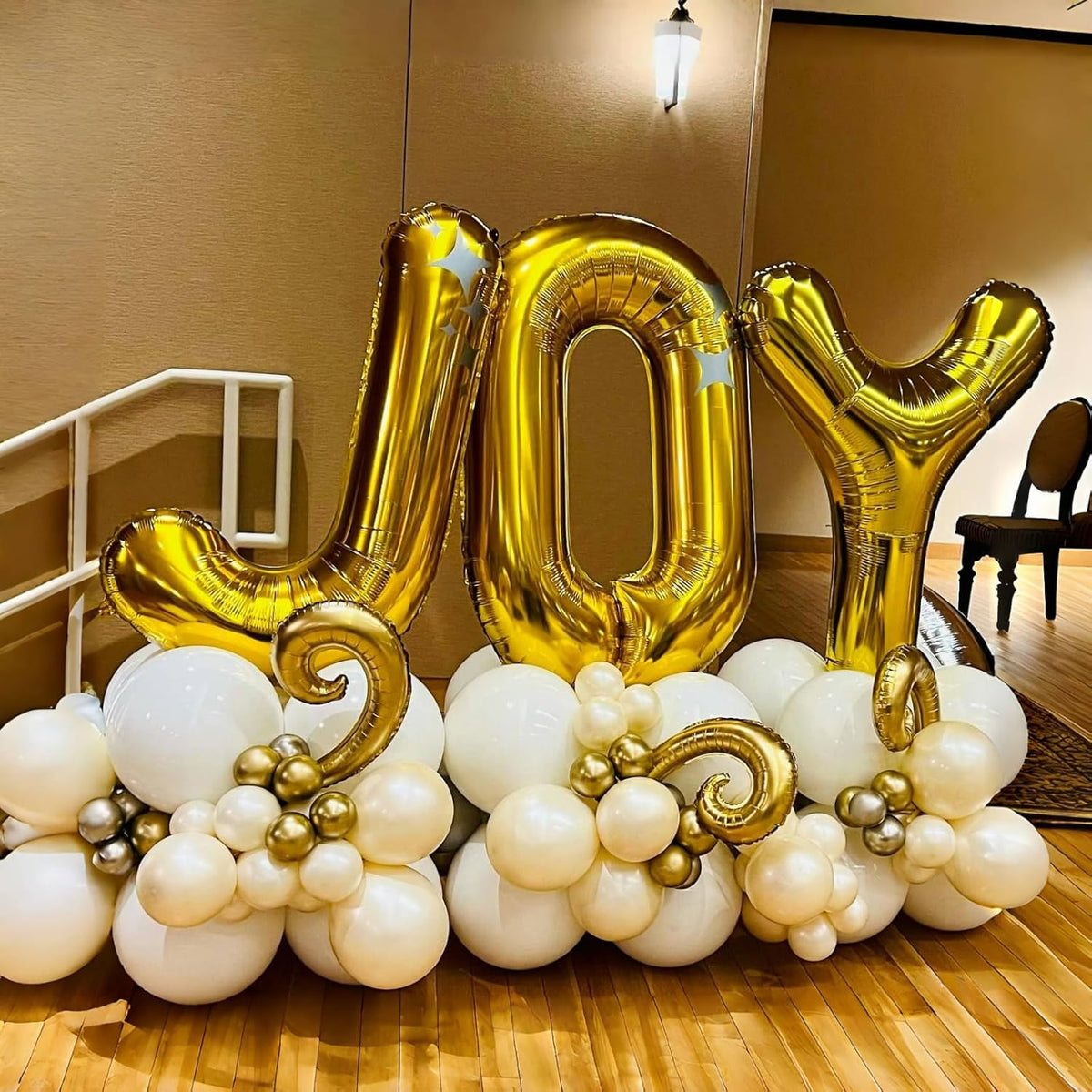 Giant S Alphabet Name Balloon, Gold Self Inflating Custom Letter Balloons Birthday Decor, 40 Inch