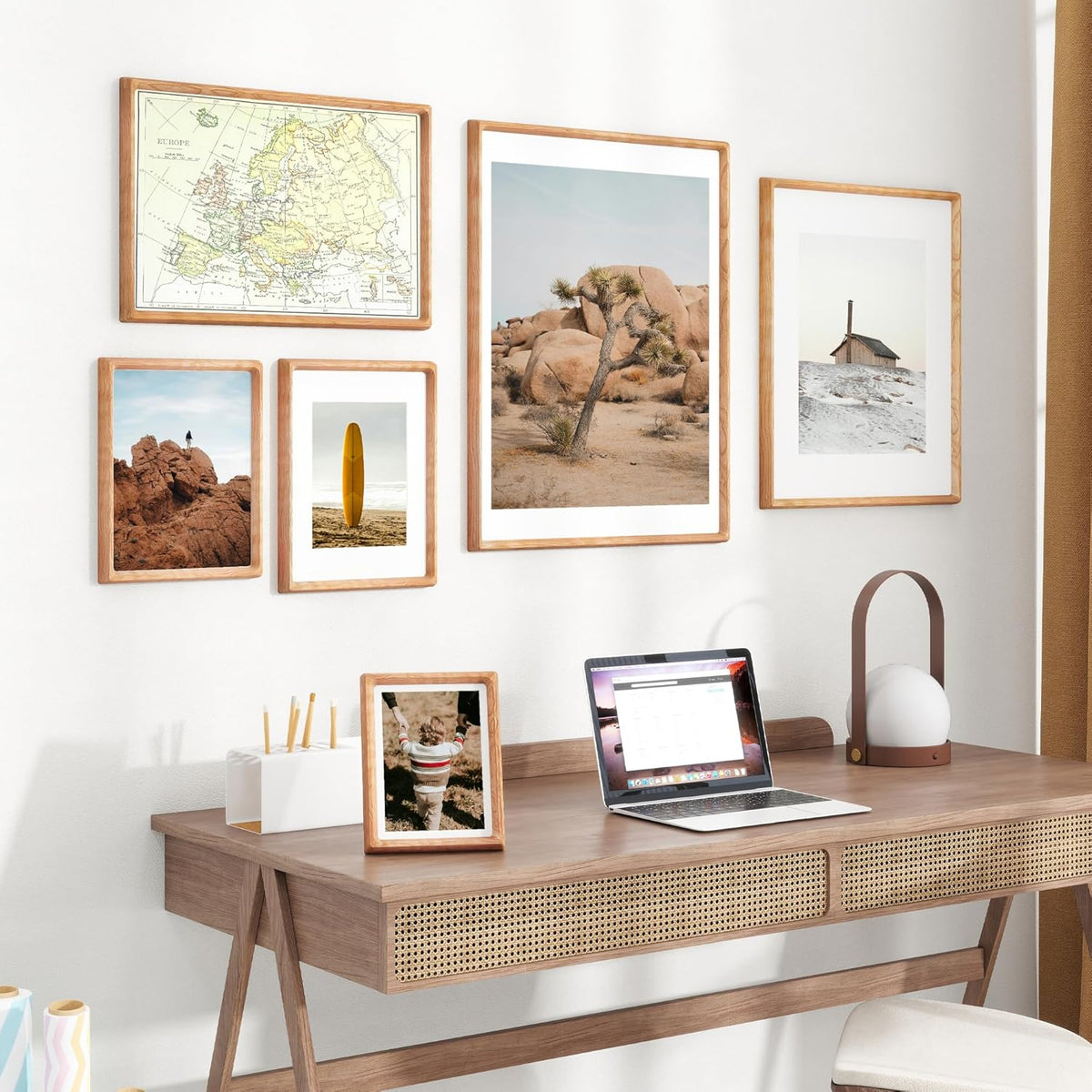 12x16 Picture Frame USA-Sourced Natural Cherry Wood Solid Original Wood Photo Frame Rounded Corner