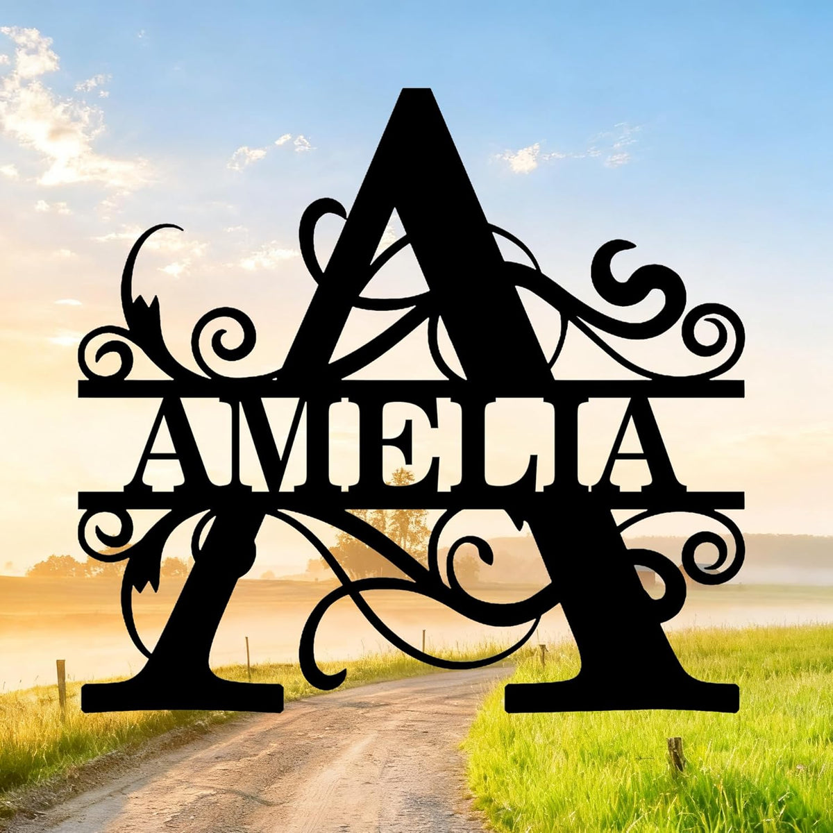 Custom Signs Outdoor Metal, Personalized Family Last Name Sign, Letter Monogram Metal Signs Wall