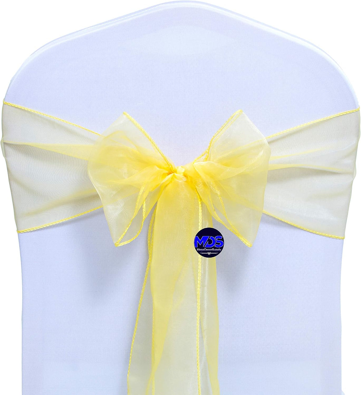 MDS Pack of 250 PCS Organza Chair Sashes Wider Dining Chair Bows Ribbon Tie Back for Wedding Party