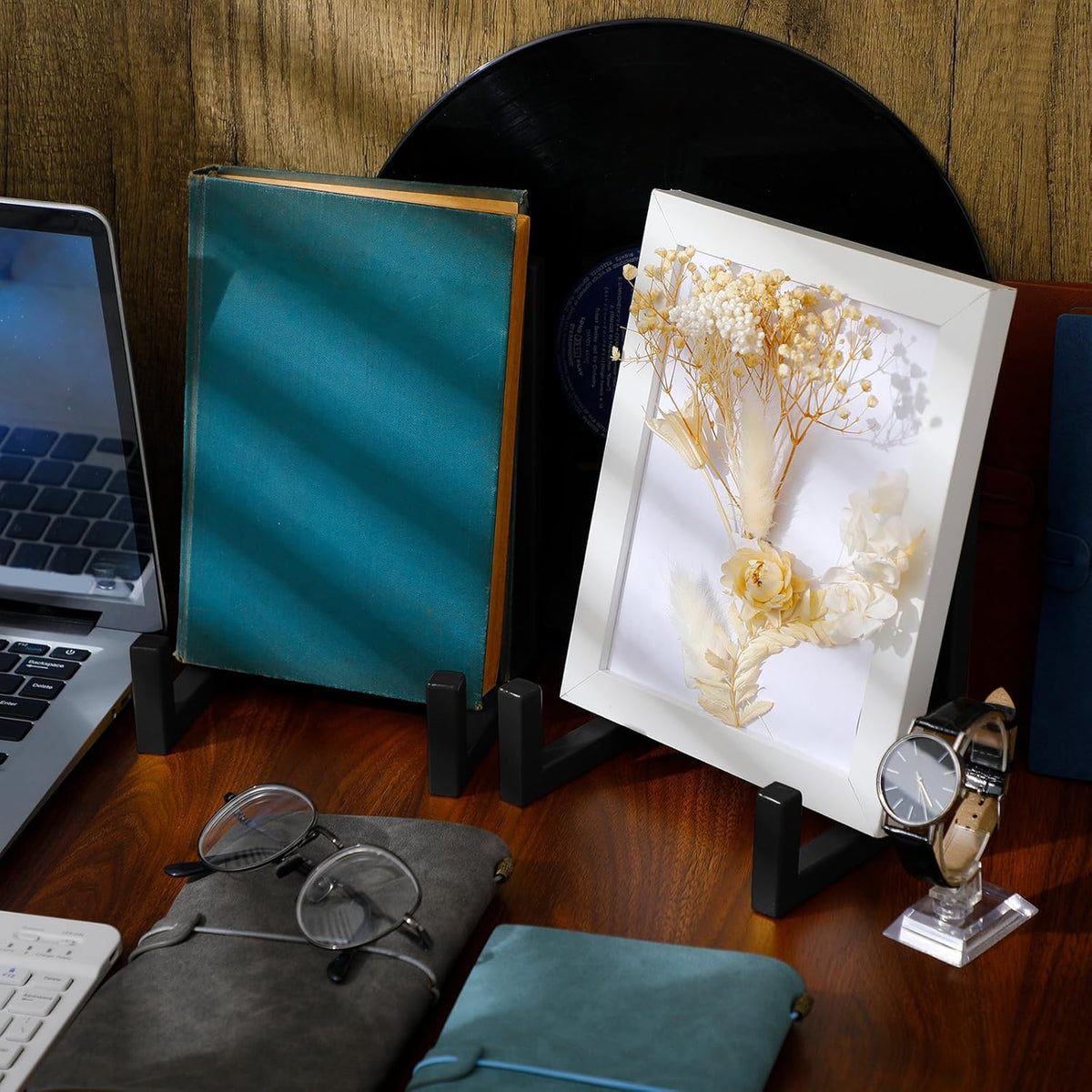 Sweetude 2 Pcs Large Plate Stands for Display Metal Frame Plate Holder Display Stand Decorative