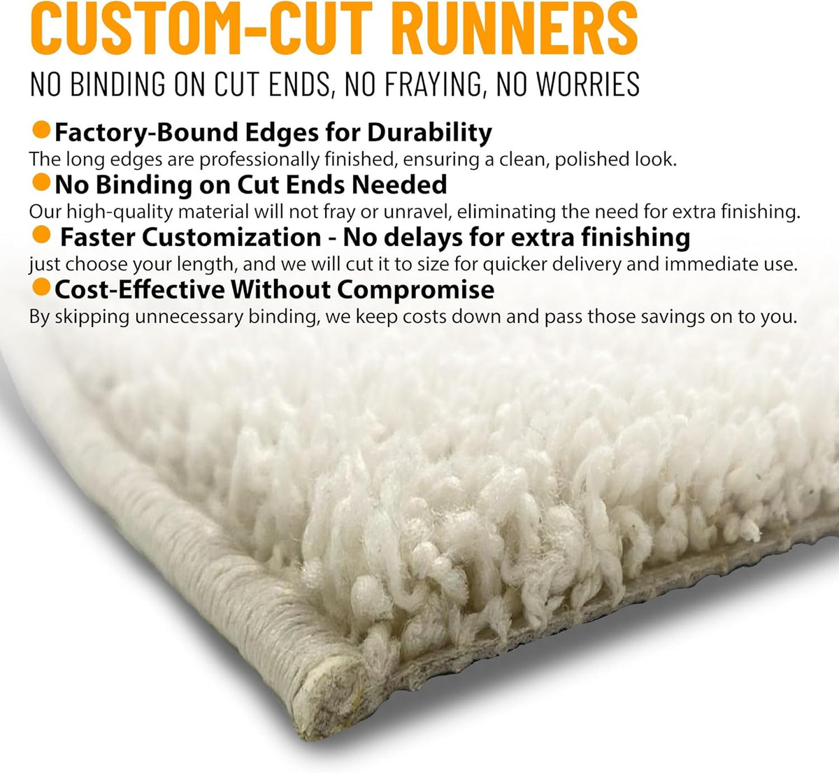 Ottomanson 3' x 20' Shaggy Runner Rug - Plush & Cozy Non-Slip Carpet for Bedroom, Living Room